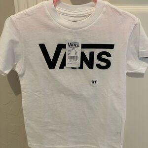 NWT Vans Kids' White Tee with Black Logo